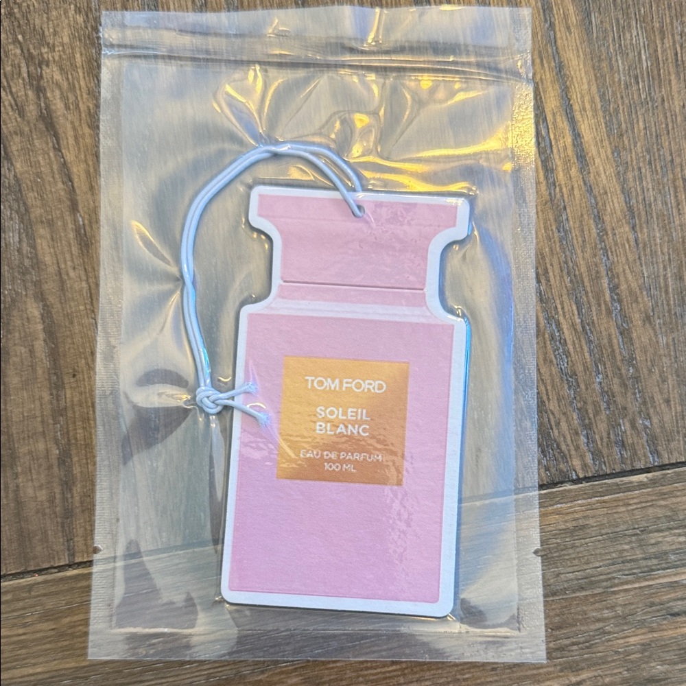 Tom Ford Pink and Gold Soleil Blanc Bottle Hanging Air Freshener